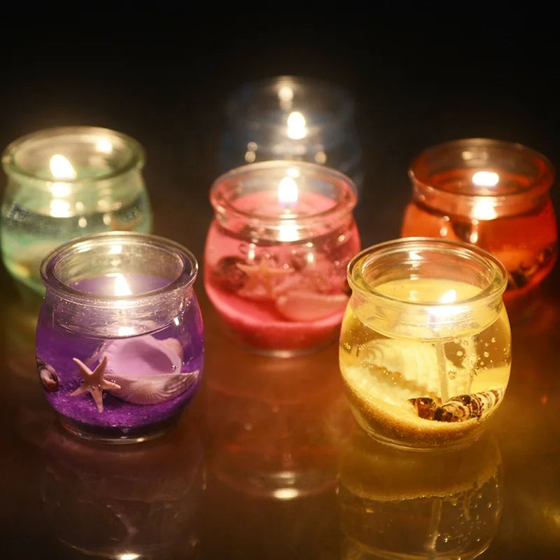 Factory Wholesale Scented Jelly Wax Candle in Glass Cup Private Label Wedding Anniversary Birthday Gift