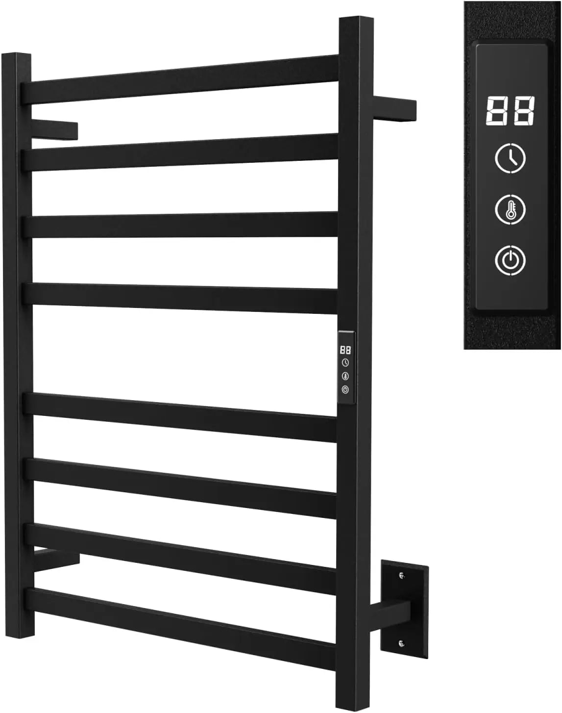 Waterproof Wall-Mounted Electric Heated Bathroom Towel Rack with Timed Temperature Controller Warmers Heated Towel Warmer Rack MegaBDM