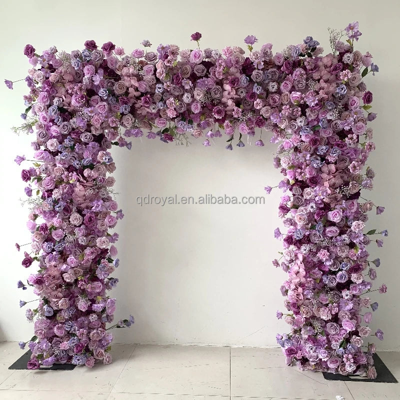 Luxury White Square Wedding Flower Arch Artificial Flowers Backdrop for Parties Metal for Wedding Parties