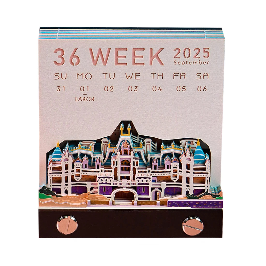 3D Paper Craft 2027 Weekly Calendar Original Custom Fairy Castle to Do List Post Note Pad Tear Off Paper Cube Memo Pad