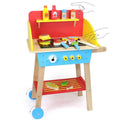 New Design Preschool Wooden Toys Play Toy Bbq Set With Kitchen Accessories Kids Toys