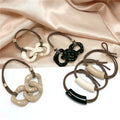 Korean Ivory Brown Acrylic Charms Flexible Rope Elastic Designer Hair Ties Hair Chain Accessories Women Girls Hair Rubber Band