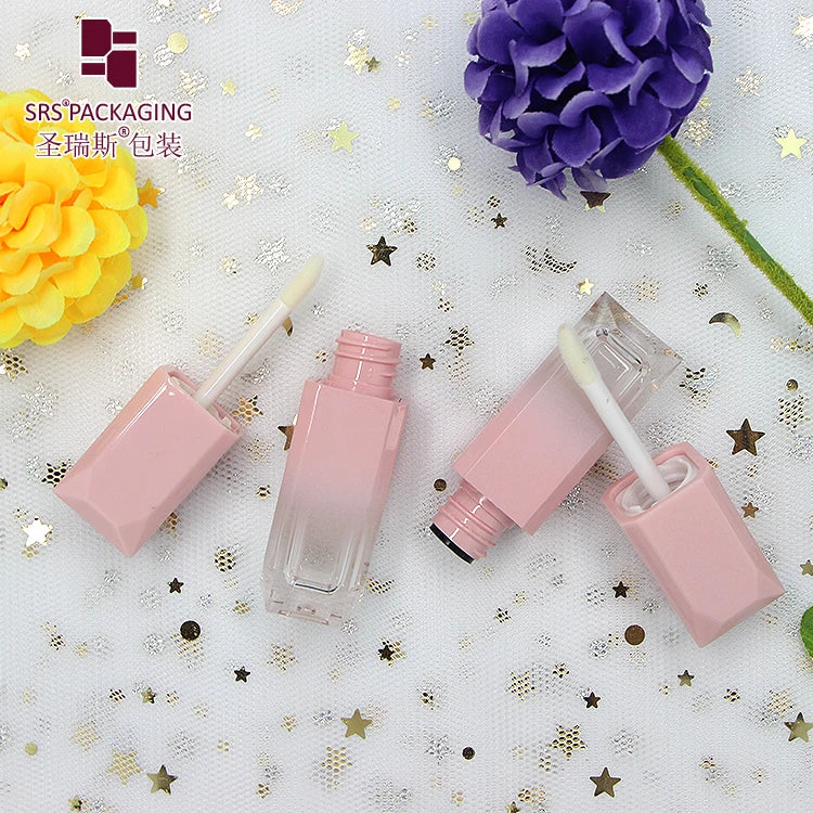 Latest Design square Private Label Empty Fancy Custom pink Lip Gloss Tube Wholesale