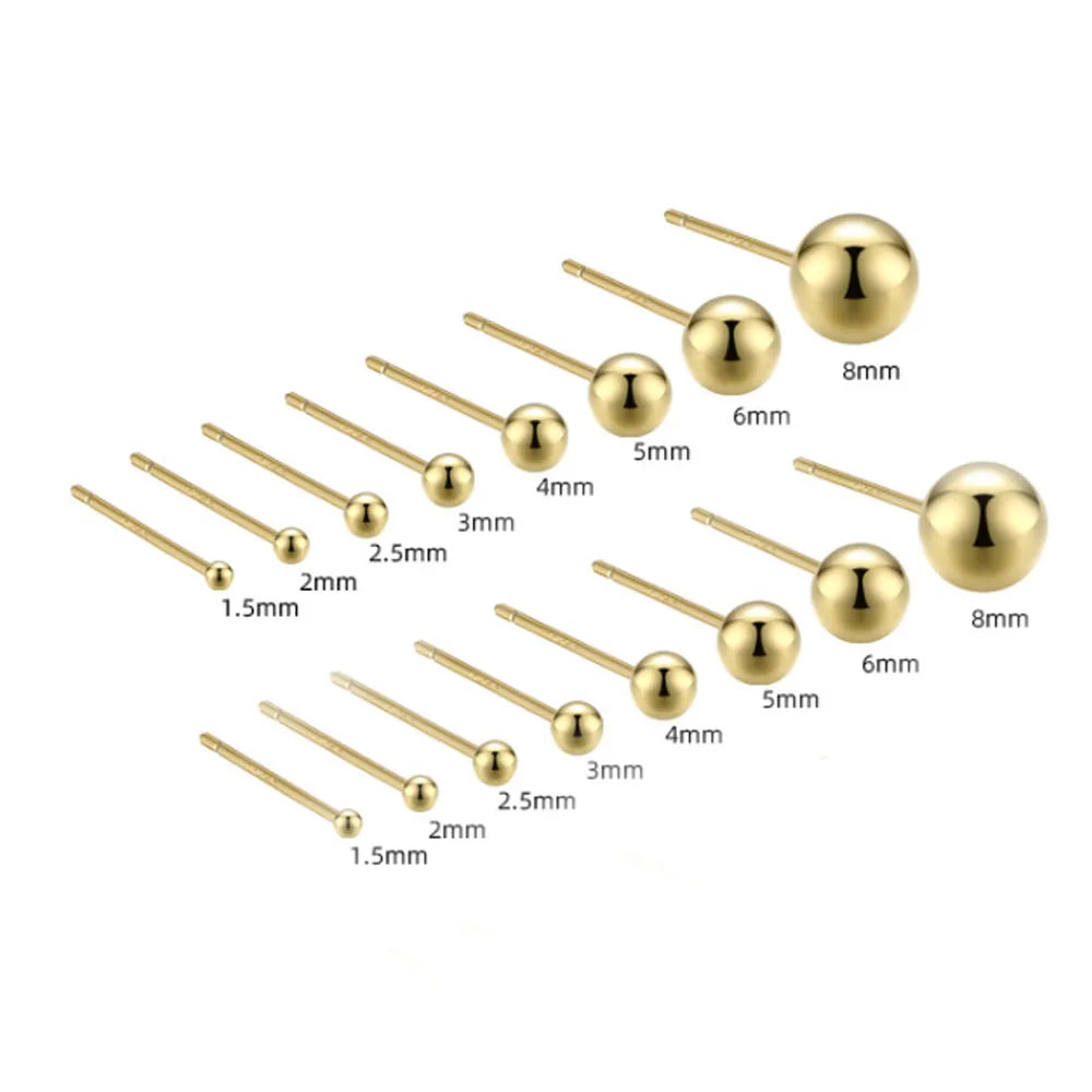 Wholesale Bulk 925 Sterling Silver Small Black Ball Stud 2 3 4 5 6 8mm Earrings for Women Earring You Can Sleep in Jewelry