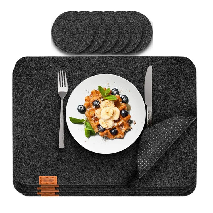 Absorbent Kitchen Table Mat Washable Heat Resistant Place Mats Non-Slip Felt Placemat for Dining Table