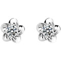 New Hot Fashion 925 Sterling Silver Crystal Flower Earrings for Women Girls Gift Fashion Statement Jewelry