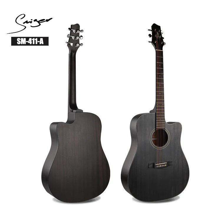 Custom Vintage Brown Color Matt Guitar  Left Handed Electric Acoustic Guitar