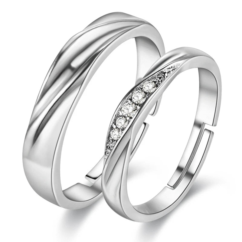 New Arrivals Engagement Ring Diamond Couple Adjustable Rings