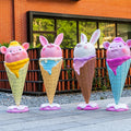 Customized Giant Colorful Fiberglass Lollipop Props Simulation Cupcake Statues Fiberglass Ice Cream Cone Sculptures