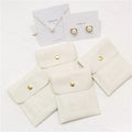 Custom Logo Printed Gift Suede Velvet Envelope Flap Snap Quality Earring Necklace Jewelry Velvet Pouch Bag