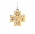 Milskye Trendy Jewelry for Women Fashion Fine 14k Gold Plated 925 Silver Good Luck Diamond Clover Charm Enhancer Necklace