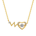 Hot Selling 925 Sterling Silver Wavy Heart Shaped Dynamic Zircon Rhodium Plated Pendant for Women's Jewelry Necklace