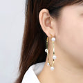 Exaggerated Statement Jewelry 30mm 40mm 65mm Round Golden Imitation Pearl Earrings Large Hoop Earrings for Women