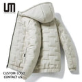 Liu Ming Cheap Custom Wholesale Autumn Winter Casual Thick Warm Cotton Solid Color Hooded Coat Plus Size 4XL Jackets for Men