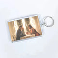 Customizable Stainless Steel & Acrylic Key Chain with Clear Plastic Mini Photo Frame Personalized Logo DIY Product