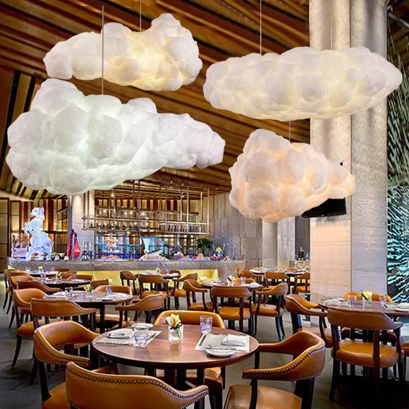 Jpungsun Creative Design Home Decor Large Long Staircase Chandelier Cloud Pendant Lamp Staircase Villa Hall Glass Chandelier