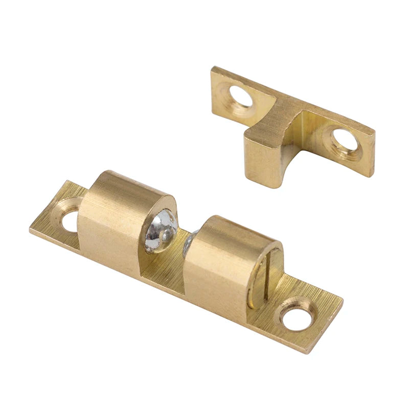 Cabinet Door Latch for Closet Kitchen Cupboard Furniture Doors Stop Closer Closure Spring Load Solid Brass Double Ball Catch