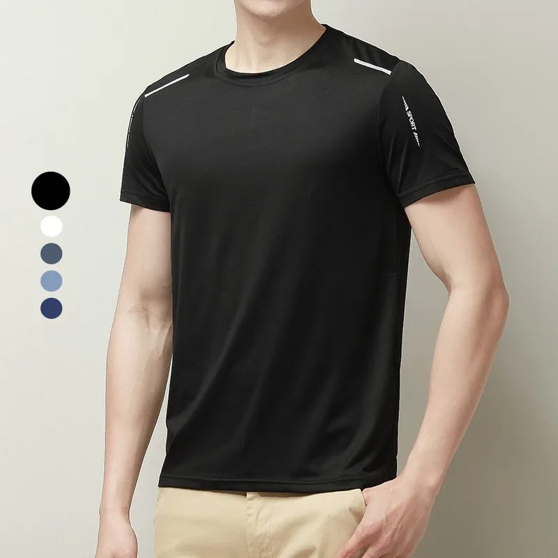 HIC Wholesale Custom Spandex Polyester  Men Short Sleeve  High Elasticity Blank Gym Sport Quick Dry T-shirts