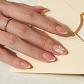 BTARTBOX Short Almond Luxury French Style Artificial Fingernails Wholesale 3D Butterfly French Tip Soft Gel Press on Nails