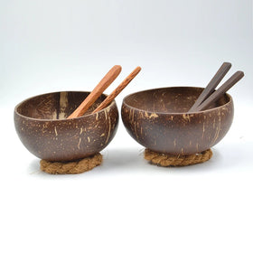 Eco-Friendly Polished Coconut Shell Camping Ice Cream Bowls Durable Bulk