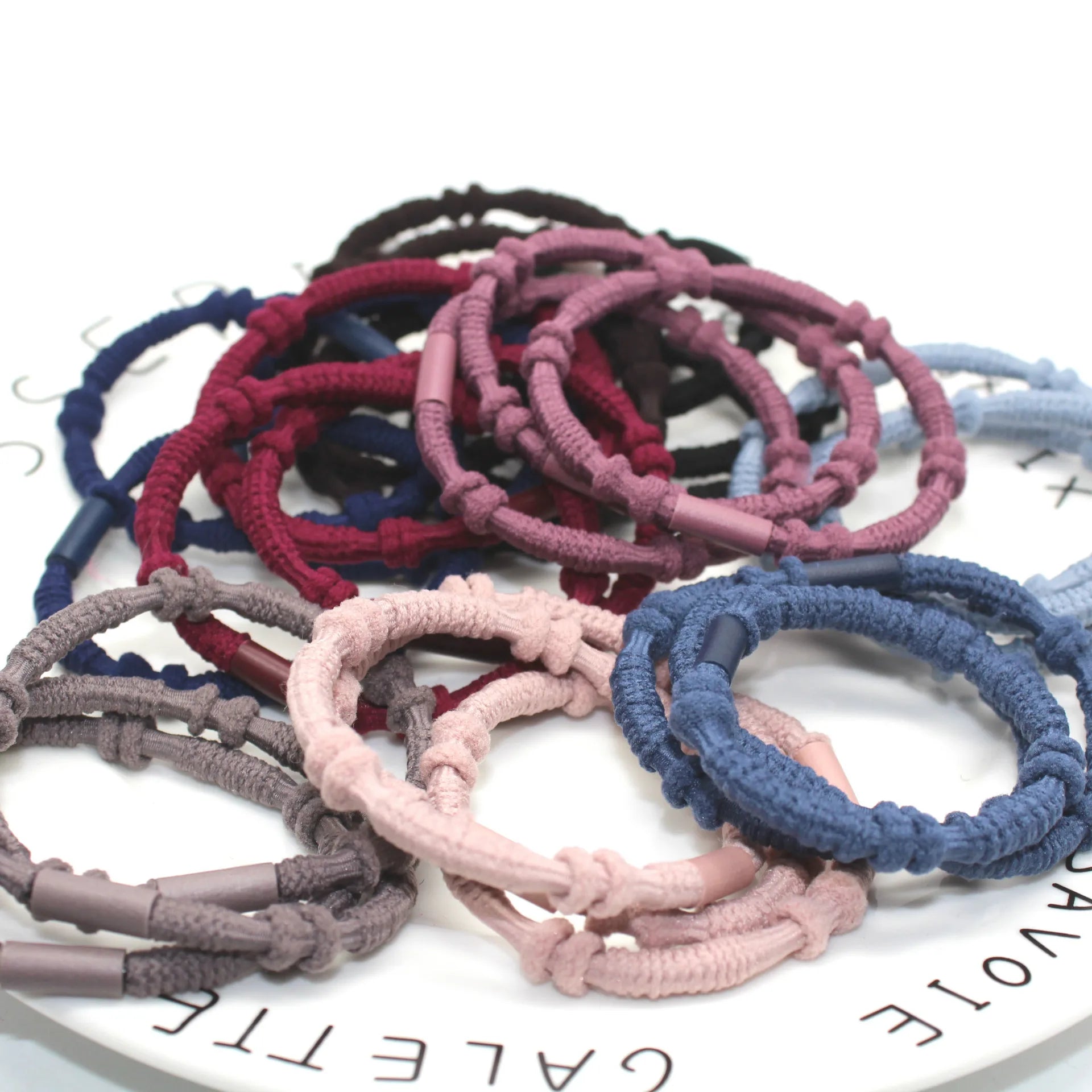 Customized Solid Color Pattern Ponytail Holder Hair Ring Elastic Hair Rubber Bands