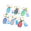 BSBH New Acrylic Resin Liquid Glitter Keychain Glow in Dark Boba Car Keychain
