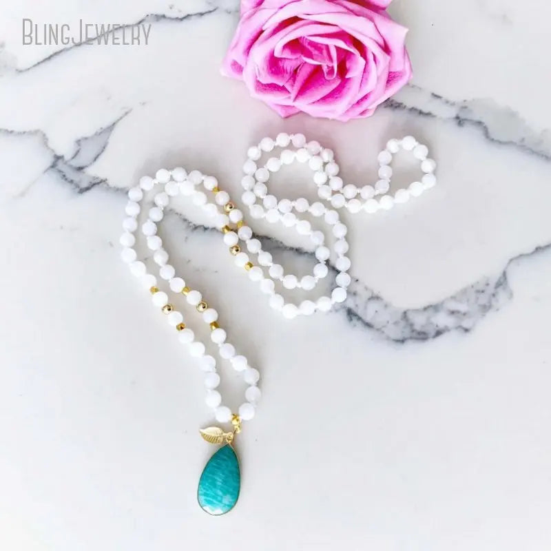 MN19775 Crown Chakra Moonstone Mala Necklace 108 Knotted Prayer Beads Mala Beads Necklace Meditation Yoga Gift for Her