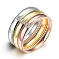 SSR008 Zircon Women Beautiful Steel Fashion Trendy 3 Pcs Ring Set Wholesale Finger Ring Set for Friendship New Promotion