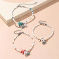 Bohemian Style Starfish and Pearl Shell Bracelet Summer Beach Vacation Alloy Bracelet