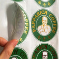 Custom Self Adhesive Sticker Food Round Stickers Packaging Labels With Containers