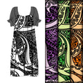 Micronesia Fabrics 2023 Popular 100% Polyester Tribal Tapa Flower Design for Woman Dress&Skirt Clothing