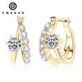 Good Quality Wedding 925 Sterling Silver 4mm 2mm VVS1 Moissanite Jewelry for Women Round Hoop Earrings Gold Plated with GRA