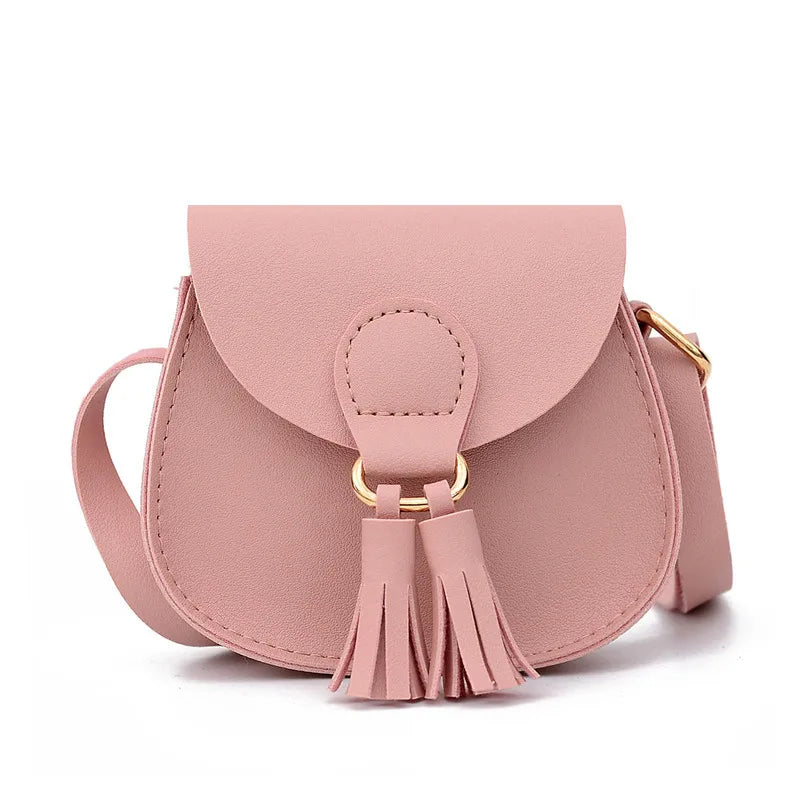 Mini Cute Children's Chest Bag Outdoor Waterproof Tassel Crossbody Bag PU Shoulder Bag