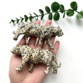 Natural Crystal Hand Carved Animal Dalmatian Jasper Obsidian Tiger Eye Stone Leopard Craft Gift