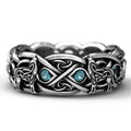 Dropshipping Products Men Accessories Wholesale Wolf Totem Plated S925 Thai Silver Dyed Black Fashion Jewelry Rings