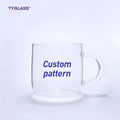 Mug Cup Wholesale Borosilicate Drinkware Glass Coffee Mug clear Cold Color Custom Glass Tea Cup Glass Water Cup With Handle
