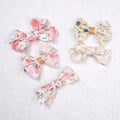 Luxury Double Face Bow Hair Accessories for Girls Peach Printed 100% Polyester Ribbon DIY Bows