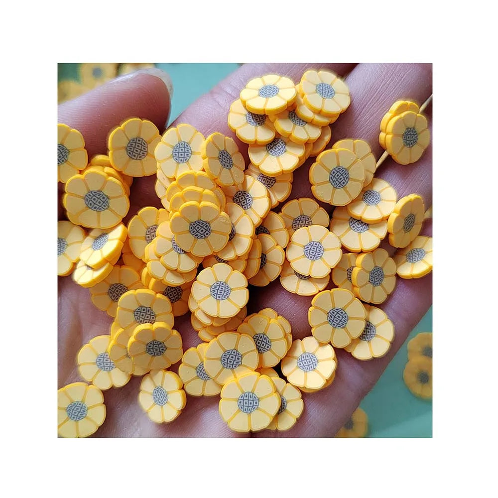 Crafts Making DIY Nail Art Decoration Slime Filling Accessories Yellow Sunflower Polymer Clay Sprinkles