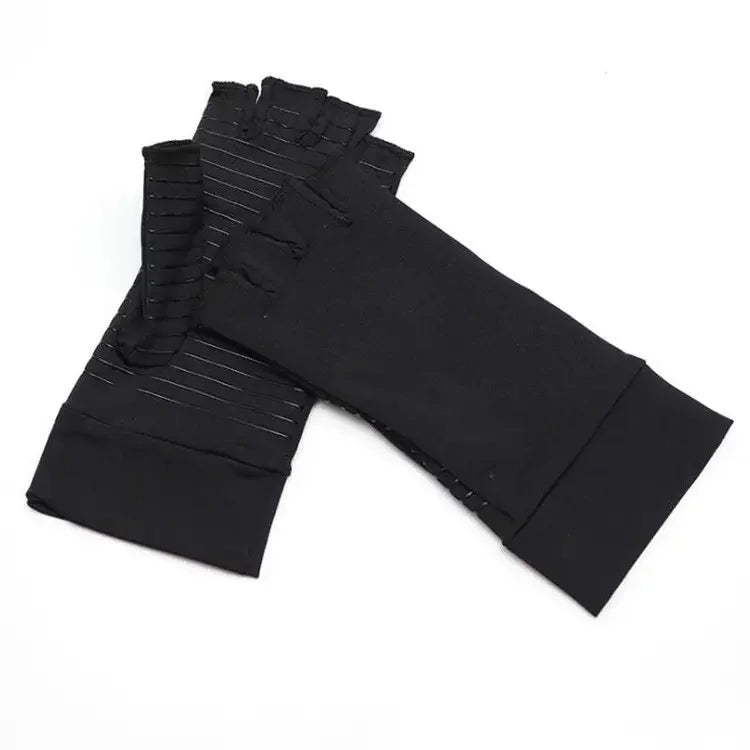 HWWR-0184#Copper Fiber Riding Gloves Half Bone Revalidation Silicone Anti-Slip Fitness Fingerless Gloves