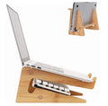 Laptop Holder Bamboo Wooden Laptop Stand  For Desk  Compatible With Computer