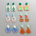 Santa Claus Shaped Resin Acrylic Earrings Plated Finish Trendy Christmas Tree Jewelry for Party Anniversary Christmas Day