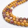 Natural Mineral Mookite Stone Beads Round Polished Smooth Mookaite Stone