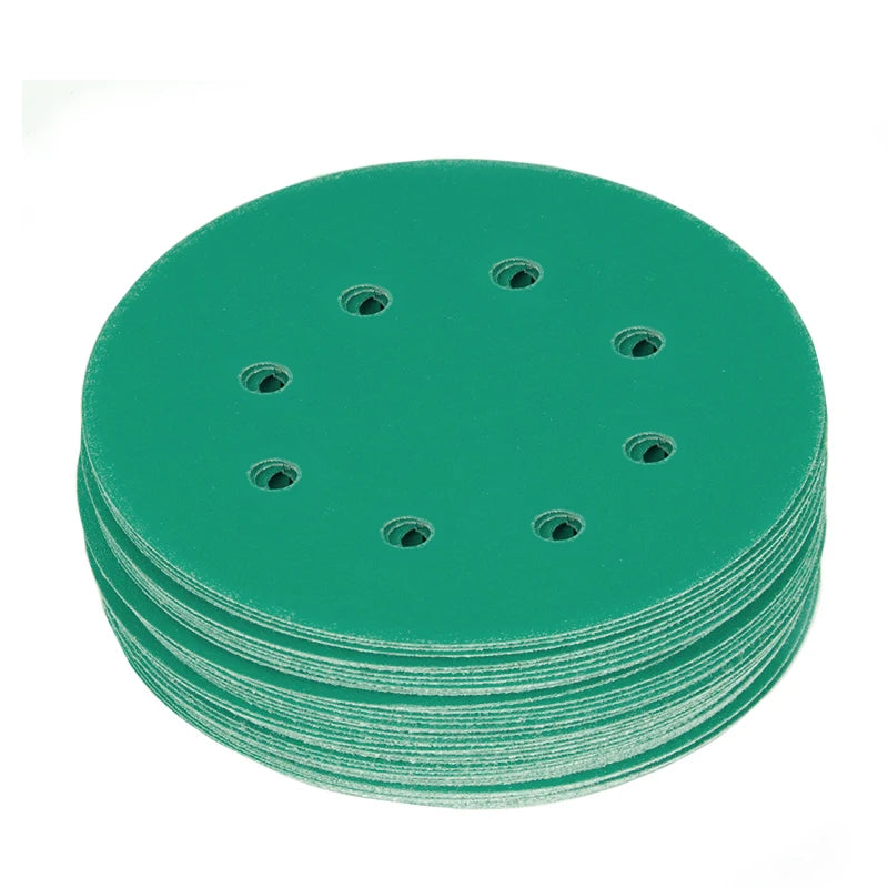 Wholesale 5 Inch Automotive Sandpaper Disc 5" Hook and Loop Sanding Disc 180 Grit Green Film Autubody Sandpaper Disk