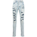 Le Duo Unique Design Solid Color Fading Effect Zipper Customize Denim Jeans for Men