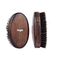 Custom logo Round Barber Wholesale Boar Bristle Wooden Straightening Vegan Beard Brush for Men