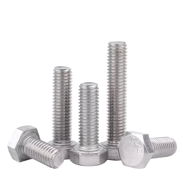 DIN933 A2-70 304 Stainless Steel M20 M22 M24 Hex Head Fully Threaded Bolt Plain External Hexagon Head Full Thread Machine Screw