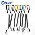 OEM Professional Dive Gear Tool Spring Coil Lanyard With Heavy Duty Snap Clips Safety Rope Steel Wire Retractable Fishing