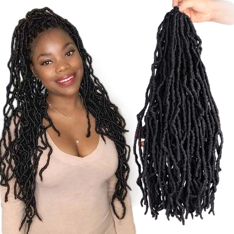 Julianna Fast Shipping Synthetic Hair Extension 18 24 30 36 Inch New Faux Locs Braiding Hair Soft Locs Crochet Wholesale
