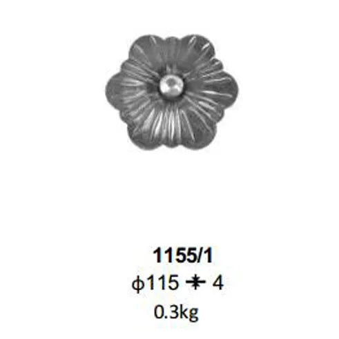 115mm Ornamental Components Elements Wrought Iron Accessories Flowers  for Staircase Railing Gate Fence Parts