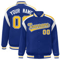 OEM Customizable Men's Plus Size Winter Jackets Warm Polyester Fabric Baseball Bomber Letterman Stand Collar Canvas